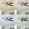 Lucande Ventilateur de plafond LED Omendo, noir, DC, silencieux, CCT^ Ventilateurs
