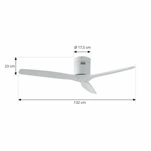 Lucande ventilateur de plafond Vindur, blanc, DC, silencieux, Ø 132 cm^ Ventilateurs