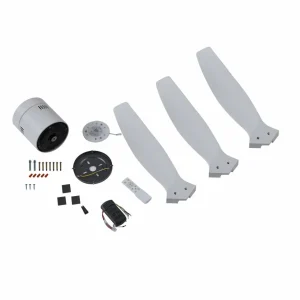 Lucande ventilateur de plafond Vindur, blanc, DC, silencieux, Ø 132 cm^ Ventilateurs