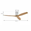 Lucande ventilateur de plafond Vindur, blanc/bois, DC, silencieux^ Ventilateurs
