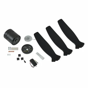 Lucande ventilateur de plafond Vindur, noir, DC, silencieux, 132 cm^ Ventilateurs