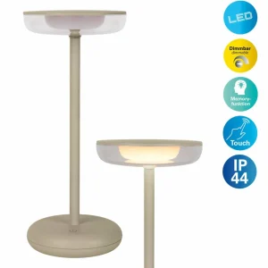 Näve Luminaire de terrasse rechargeable LED Pasi beige hauteur 26 cm métal^ Lampes Décoratives