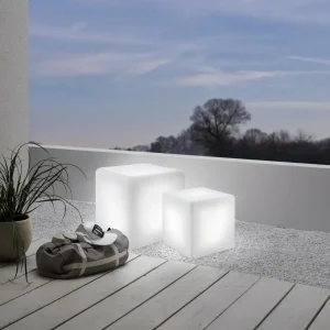 EGLO Luminaire d'extérieur Bottona cube E27 blanc, 30 x 30cm^ Lampes Décoratives
