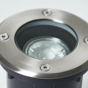 Brilliant Luminaire encastré dans le sol Itch, Ø 11 cm, acier inoxydable, métal^ Spots Encastrés Dans Le Sol D'Extérieur