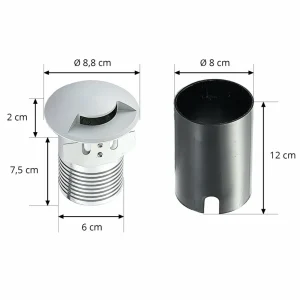 Lucande Luminaire encastré dans le sol Milara, à 1 lampe, aluminium^ Spots Encastrés Dans Le Sol D'Extérieur