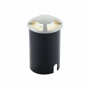 Lucande Luminaire encastré dans le sol Milara, à 4 lampes, aluminium^ Spots Encastrés Dans Le Sol D'Extérieur