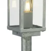 Searchlight Luminaire pour socle Box II, hauteur 50 cm, argent/clair, verre, IP44^ Potelets Extérieurs
