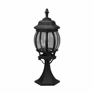 Trio Lighting Luminaire pour socle Elvo, noir mat, hauteur 49 cm, aluminium^ Potelets Extérieurs