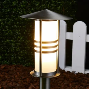 Lindby Luminaire pour socle Erina en inox^ Potelets Extérieurs