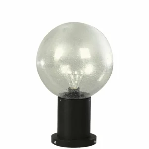 Albert Leuchten Luminaire pour socle II noir en verre à bulles^ Potelets Extérieurs
