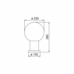 Albert Leuchten Luminaire pour socle II noir en verre à bulles^ Potelets Extérieurs