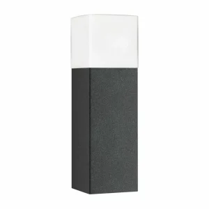 LCD Luminaire pour socle Linus, graphite, hauteur 40cm, aluminium, verre opale^ Potelets Extérieurs
