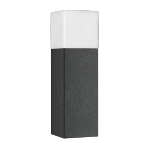LCD Luminaire pour socle Linus, graphite, hauteur 40cm, aluminium, verre opale^ Potelets Extérieurs