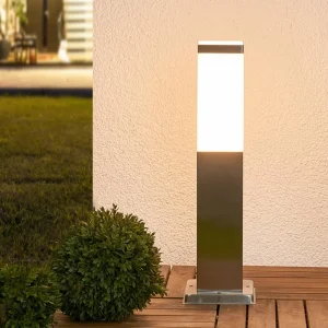 Lindby Luminaire pour socle Lorian en inox^ Potelets Extérieurs