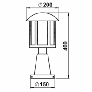 Albert Leuchten Luminaire pour socle Mads style rustique brun^ Potelets Extérieurs