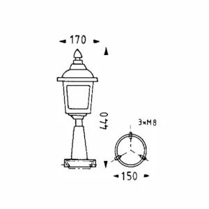 Albert Leuchten Luminaire pour socle RUSTIQUE 722 noir^ Potelets Extérieurs
