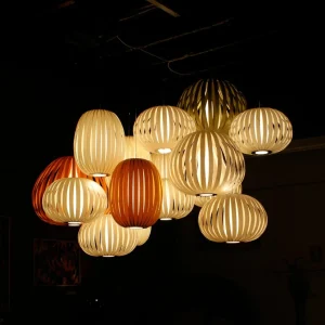 LZF LAMPS LZF Poppy Medium suspension, hêtre^ Luminaires Durables