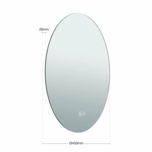 ORION Miroir LED Focus, Ø 45 cm, CCT, antibuée, variateur tactile^ Meubles & Aménagements