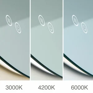 ORION Miroir LED Focus, Ø 45 cm, CCT, antibuée, variateur tactile^ Meubles & Aménagements