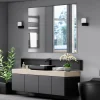 Molto Luce applique d'extérieur Lanu Flat, noir, aluminium/verre^ Appliques Murales Extérieures