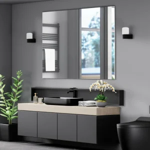 Molto Luce applique d'extérieur Lanu Flat, noir, aluminium/verre^ Appliques Murales Extérieures