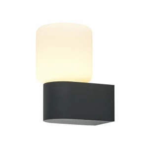 Molto Luce applique d'extérieur Lanu Flat, noir, aluminium/verre^ Appliques Murales Extérieures
