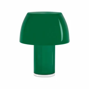 NEMO Lampe à poser LED rechargeable Lorosae, vert, verre, IP54, USB^ Lampes Décoratives