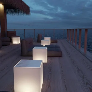 Newgarden Bora Table lumineuse avec plateau en marbre^ Meubles & Aménagements