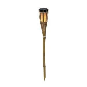Newgarden Hiama Torche de jardin solaire à LED en bambou^ Lampes Décoratives