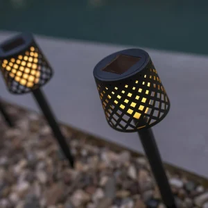 Newgarden lampe solaire LED Gretita, noir, piquet de terre, 4 pièces^ Lampes Décoratives