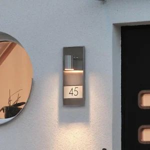 Konstsmide Numéro de maison lumineux Modena 7655, acier inoxydable^ Appliques Murales Extérieures