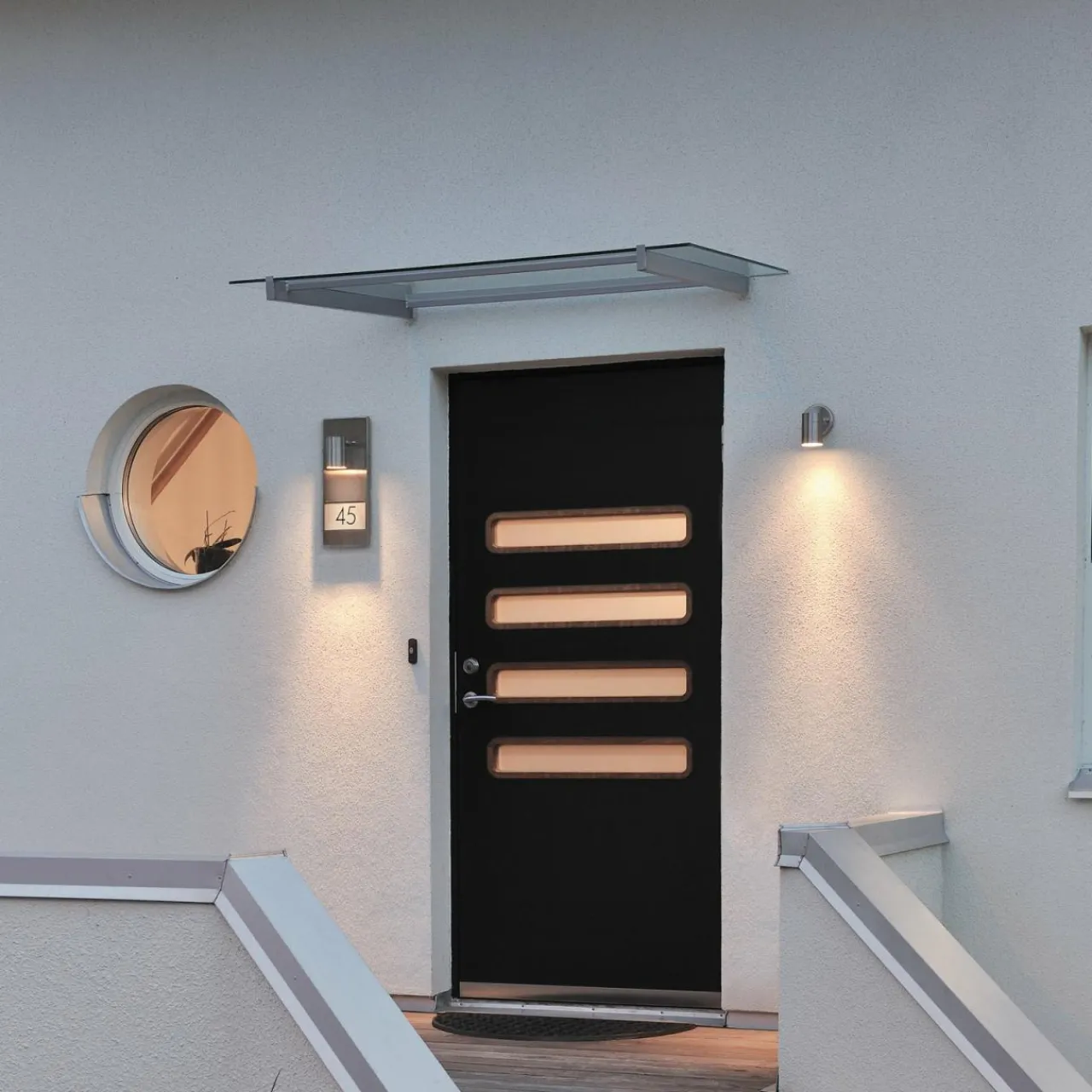 numro_de_maison_lumineux_modena__acier_inoxydable_1.webp Konstsmide Numéro de maison lumineux Modena 7655, acier inoxydable^ Appliques Murales Extérieures