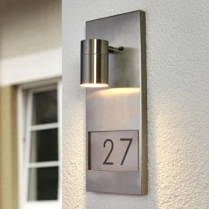 Konstsmide Numéro de maison lumineux Modena 7655, acier inoxydable^ Appliques Murales Extérieures