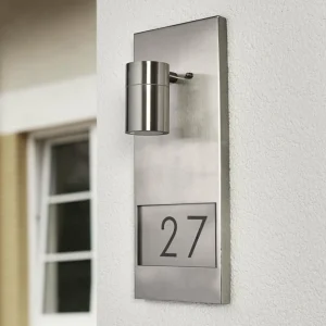 Konstsmide Numéro de maison lumineux Modena 7655, acier inoxydable^ Appliques Murales Extérieures
