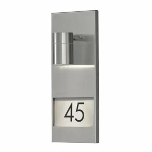 Konstsmide Numéro de maison lumineux Modena 7655, acier inoxydable^ Appliques Murales Extérieures