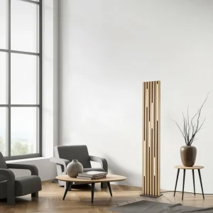 Q-Smart-Home Paul Neuhaus Lampe sur pied LED intelligente Q-Akustik bois hauteur 162 cm^ Lampadaires Connectés