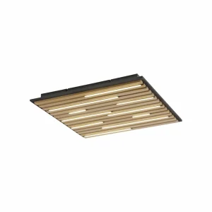 Q-Smart-Home Paul Neuhaus Plafonnier LED intelligent Q-Akustik bois 62 x 62 cm^ Plafonniers Connectés
