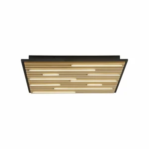Q-Smart-Home Paul Neuhaus Plafonnier LED intelligent Q-Akustik bois 62 x 62 cm^ Plafonniers Connectés