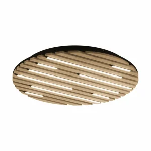 Q-Smart-Home Paul Neuhaus Plafonnier LED Smart Q-Akustik, bois Ø 60 cm^ Plafonniers Connectés