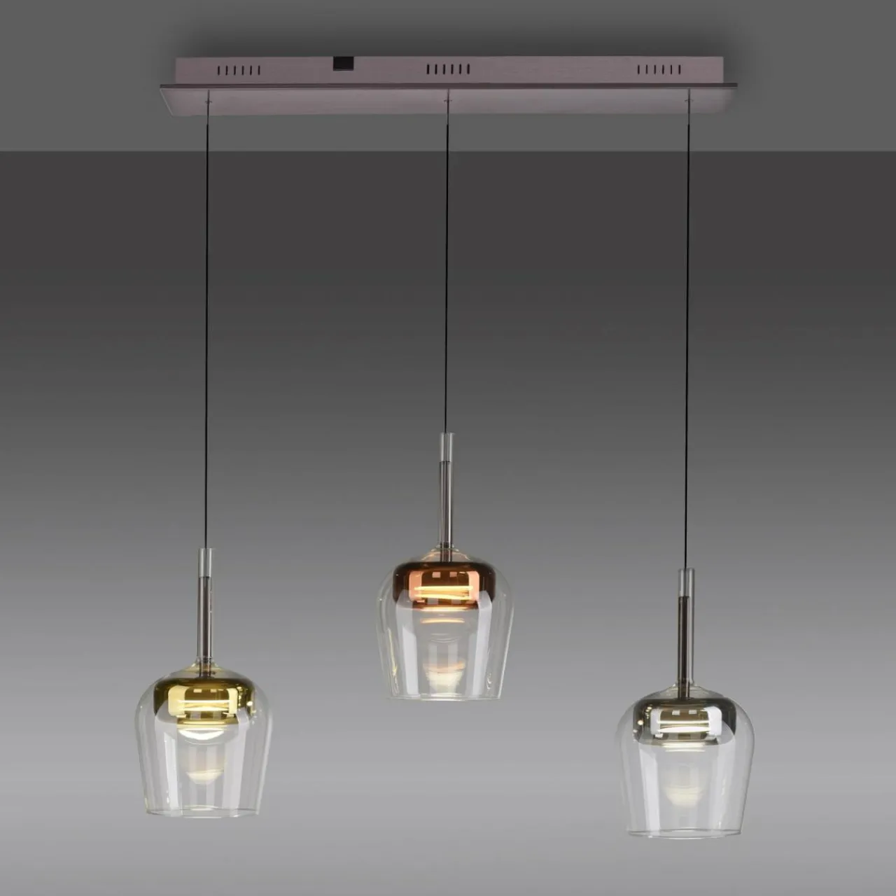 Q-Smart-Home Paul Neuhaus Suspension Smart LED Q-Kon multicolore à 3 lampes^ Suspensions Connectées