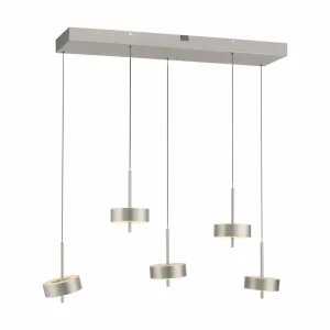Q-Smart-Home Paul Neuhaus Suspension Smart LED Q-Rotate, aluminium 5 lampes^ Suspensions Connectées
