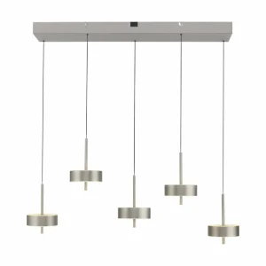 Q-Smart-Home Paul Neuhaus Suspension Smart LED Q-Rotate, aluminium 5 lampes^ Suspensions Connectées