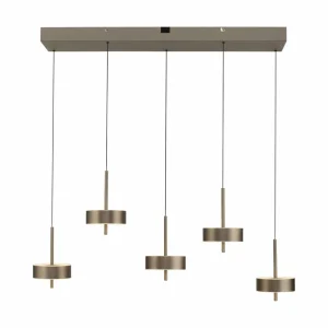 Q-Smart-Home Paul Neuhaus Suspension Smart LED Q-Rotate brun foncé à 5 lampes^ Suspensions Connectées