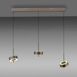 Q-Smart-Home Paul Neuhaus Suspension Smart LED Q-Rotate marron foncé à 3 lampes^ Suspensions Connectées