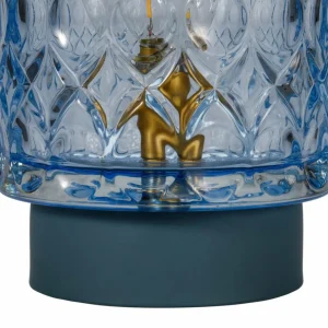 Pauleen Chic Glamour LED E14 batterie bleu métal^ Lampes Décoratives