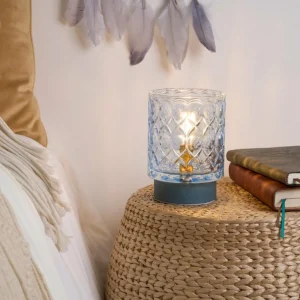 Pauleen Chic Glamour LED E14 batterie bleu métal^ Lampes Décoratives