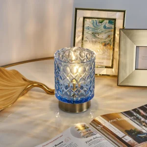 Pauleen Chic Glamour LED E14 batterie bleu/laiton^ Lampes Décoratives