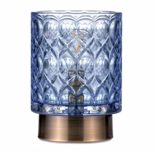 Pauleen Chic Glamour LED E14 batterie bleu/laiton^ Lampes Décoratives