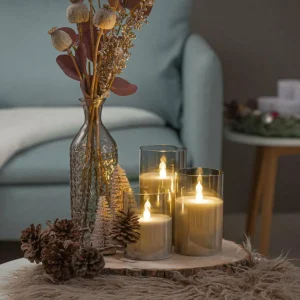 Pauleen Classy Smokey Candle 3 bougies LED^ Lumière De Noël