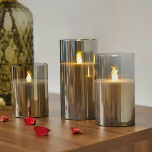 Pauleen Classy Smokey Candle 3 bougies LED^ Lumière De Noël